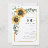 Invitation Fleur de tournesol 100e anniversaire (Devant)