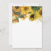 Invitation Fleur de tournesol 60e fête d'anniversaire (Dos)