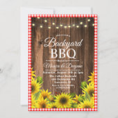 Invitation Fleur de Tournesol BBQ Jardin Rustique (Devant)