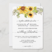 Invitation Fleur de tournesol BOHO Chic Eucalyptus Mariage fe (Devant)