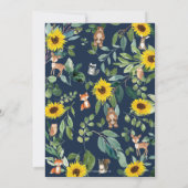 Invitation Fleur de tournesol Bois Animaux Anniversaire (Dos)