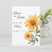 Invitation Fleur de tournesol botanique été Enregistrer la da (Debout devant)