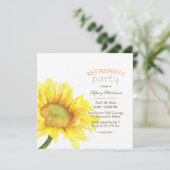 Invitation Fleur de tournesol d'aquarelle (Debout devant)