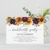 Invitation Fleur de tournesol d'automne russe Fête de bachelo (Debout devant)