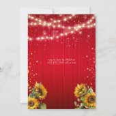 Invitation Fleur de tournesol de roses rouges parties scintil (Dos)