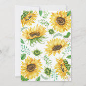 Invitation Fleur de tournesol d'invitation de mariage fouetté (Dos)