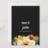 Invitation Fleur de tournesol et rose blanche Floral Mariage (Dos)