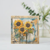 Invitation Fleur de tournesol Fleur sauvage Conception de méd (Debout devant)