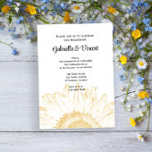 Invitation Fleur de tournesol jaune