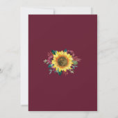 Invitation Fleur de tournesol Mariage géométrique moderne (Dos)