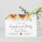 Invitation Fleur de tournesol | Partie d'engagement (Debout devant)