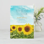 Invitation Fleur de tournesol russe fête du 80e anniversaire (Debout devant)
