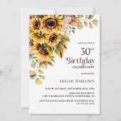 Invitation Fleur de tournesol rustique 30e fête d'anniversair (Devant)
