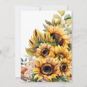 Invitation Fleur de tournesol rustique 70e fête d'anniversair (Dos)