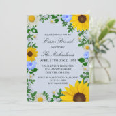 Invitation Fleur de tournesol rustique Fleur de Pâques (Debout devant)