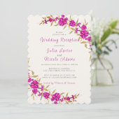 Invitation Fleur de trompette violet Jardin Réception de mari (Debout devant)