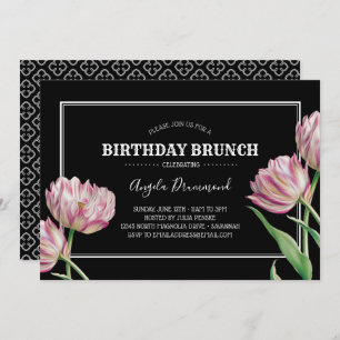 Invitation Fleur de Tulip Brunch Noir
