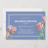 Invitation Fleur de tulipe Anniversaire Brunch Violet (Devant)
