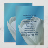 Invitation Fleur de tulipe blanche (Devant / Derrière)