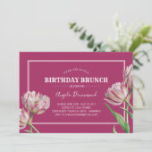 Invitation Fleur de tulipe Brunch rose (Debout devant)