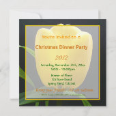 Invitation fleur de tulipe jaune fête de Noël (Dos)