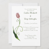 Invitation Fleur de tulipe rose (Devant)