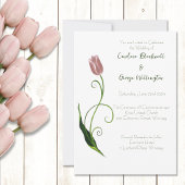 Invitation Fleur de tulipe rose
