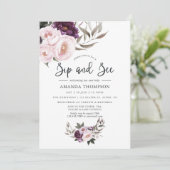 Invitation Fleur de velours profond Sip and See (Debout devant)