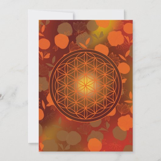 Invitation fleur de vie, chakra,zen,géométrie sacrée, (Devant)