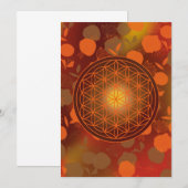 Invitation fleur de vie, chakra,zen,géométrie sacrée, (Devant / Derrière)