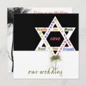 Invitation Fleur de vie Mariage juif (Devant / Derrière)