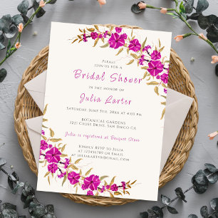 Invitation Fleur de vigne à trompette violette Jardin Mariage