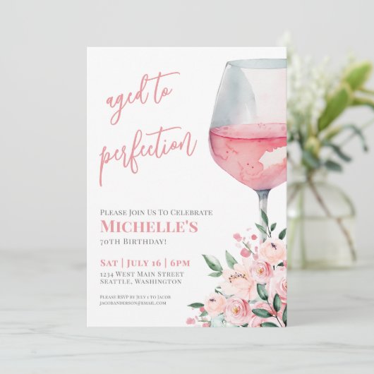 Invitation Fleur de vin 70e fête d'anniversaire (Debout devant)