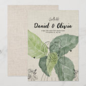 Invitation Fleur De Vintage Rustique Sauvegarder La Date (Devant / Derrière)