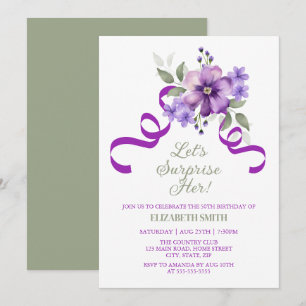 Invitation Fleur de Violette de Printemps Feuillage Surprise