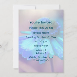 Invitation Fleur de Zinnia Bleue