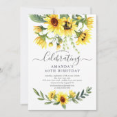 Invitation Fleur d'eau de tournesol Floral fête d'anniversair (Devant)