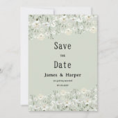 Invitation Fleur délicate de menthe d'ivoire botanique Enregi (Devant)