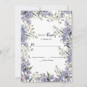 Invitation Fleur d'été de menthe bleue lavande RSVP (Devant)
