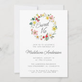 Invitation Fleur d'été fraise Wreath Sweet 16 (Devant)