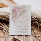 Invitation Fleur d'herbe Rustique Boho Pampas 40e anniversair