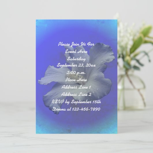 Invitation Fleur d'Hibiscus blanc (Debout devant)