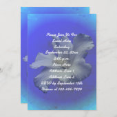 Invitation Fleur d'Hibiscus blanc (Devant / Derrière)