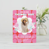 Invitation Fleur d'hippie super photo fête d'anniversaire (Debout devant)