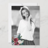 Invitation Fleur d'hiver chic bordeaux soirée de graduation P (Dos)