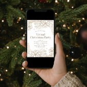 Invitation Fleur d'hiver Fête virtuelle de Noël en ligne