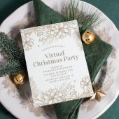 Invitation Fleur d'hiver Fête virtuelle de Noël en ligne