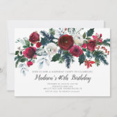 Invitation Fleur d'hiver Fleur d'anniversaire (Devant)