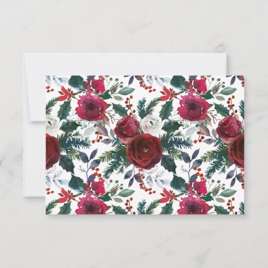 Invitation Fleur d'hiver Fleur de la nuptiale Date Nuit Idées (Dos)