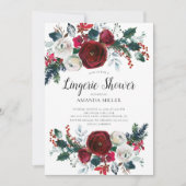 Invitation Fleur d'hiver Floral Bridal Lingerie Douche (Devant)